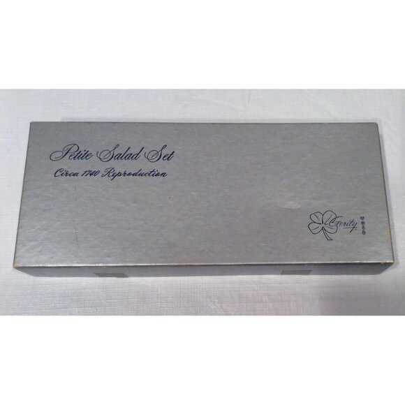 Gerity Petite Georgian Serving Salad Set Silver Plate Reproduction of 1740 - Picture 4 of 11